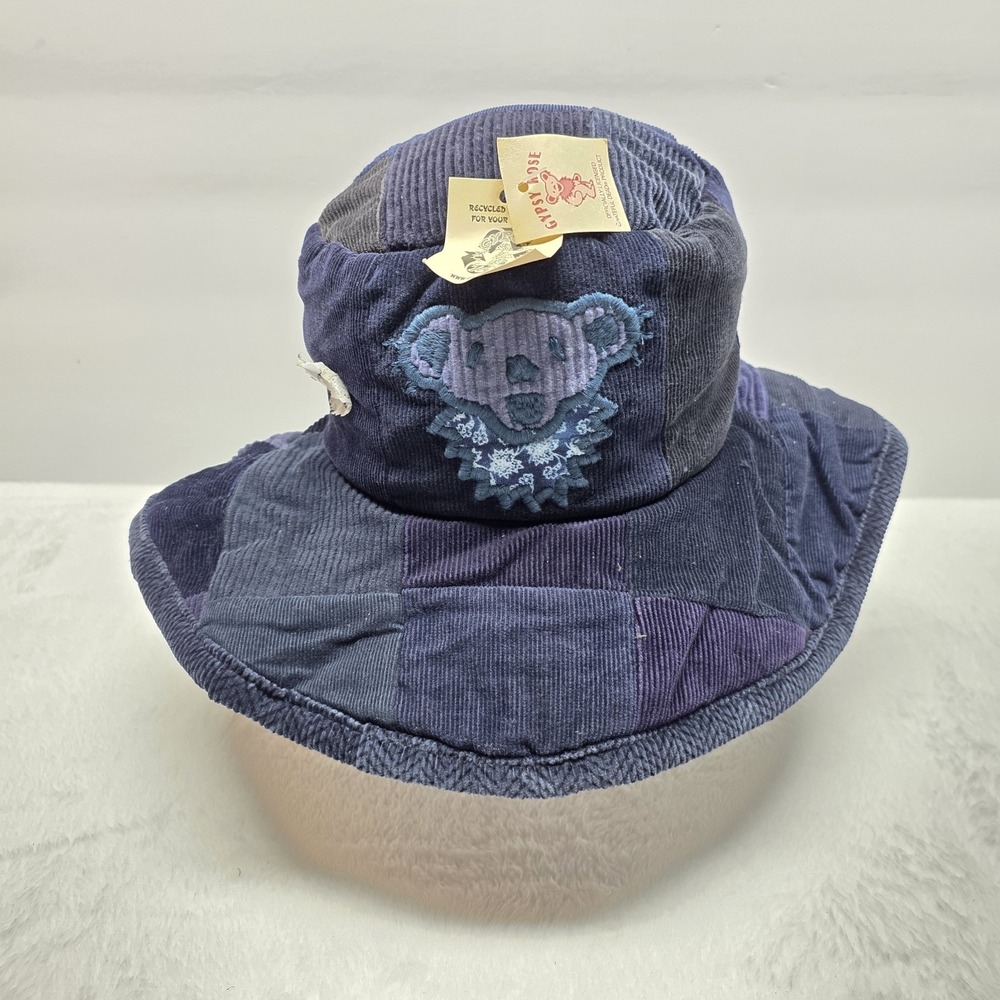 New GRATEFUL DEAD X Gypsy Rose Corduroy Bucket Hat Hand Made Patchwork Blue NWT
